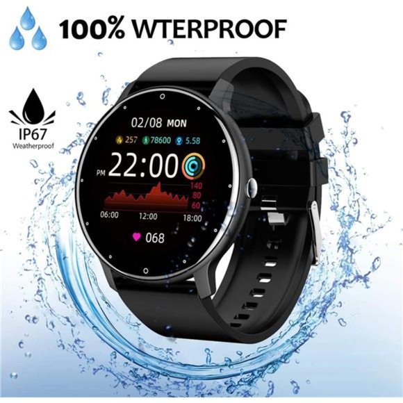 Smart Watch, Fitness Tracker Watches for Men Women, IP67 Waterproof HD Touch - Picture 2 of 6